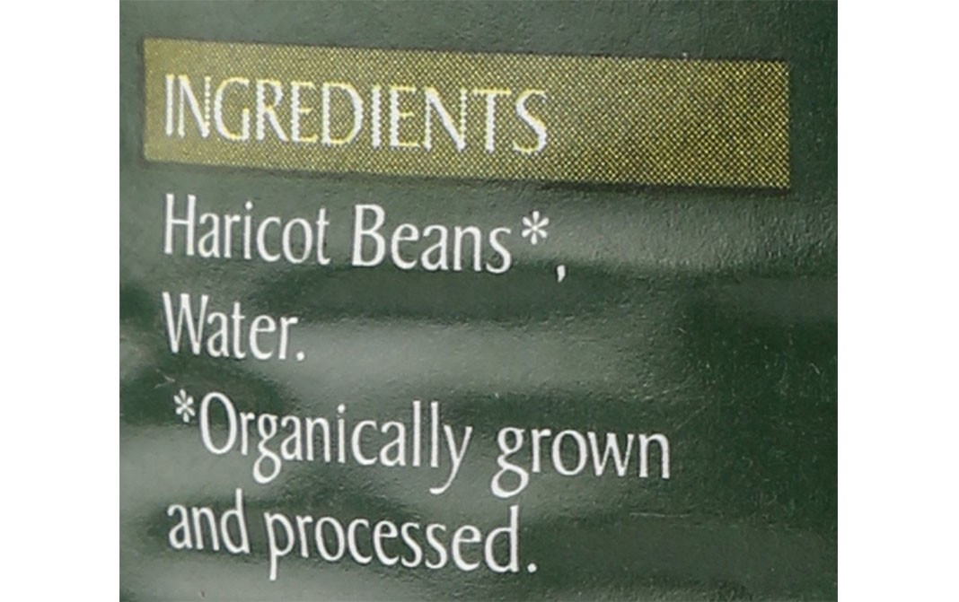 Epicure Organic Haricot Beans, In Water With No Added Salt   Tin  400 grams